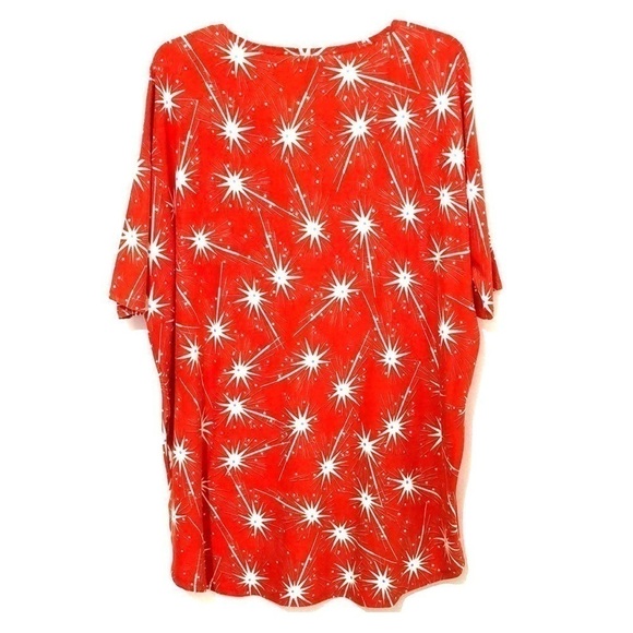 𝅺lularoe Simply Comfortable Orange Starburst Blouse - Picture 3 of 4